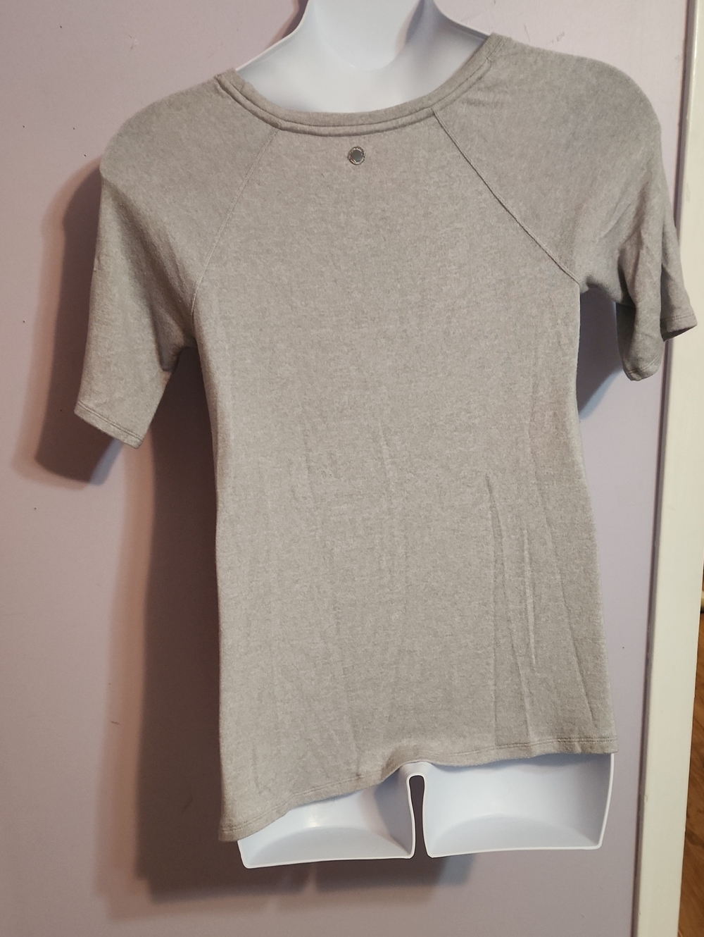 Calvin Klein Stretch Short Sleeve Top in Gray Size Medium
